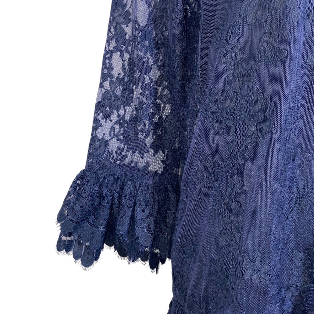 J. Crew NEW Blue Chantilly Lace Swing Dress Cocktail Wedding Guest Romantic 00 - Picture 10 of 13